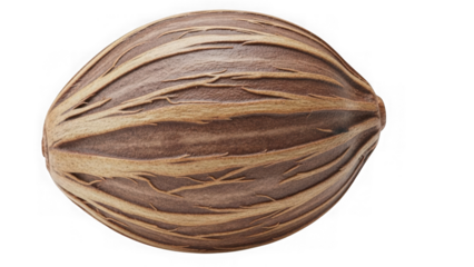 A single walnut shell with natural texture and ridges