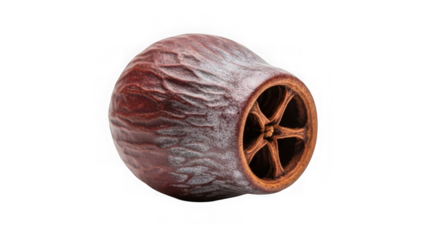 brown nut with star shaped hole