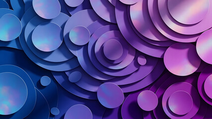 Vibrant purple and blue gradient of overlapping circles