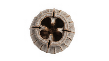 seed pod with four compartments inside