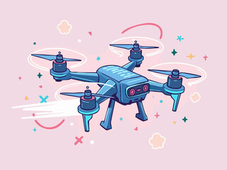 Cyber Doodle Drone Delivering Data Packets in Virtual Skies