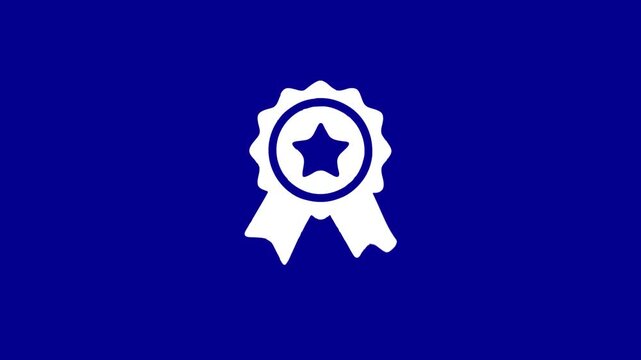 Award With Star Icon On Blue Background