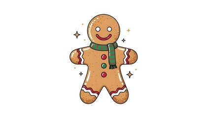 Gingerbread Man Icon for Festive Holiday Graphics and Merchandise