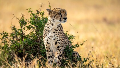 Cheetah in the African Savannah - A Portrait of Wildlife.