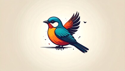 Colorful Bird Illustration with Detailed Feathers and Vibrant Colors.