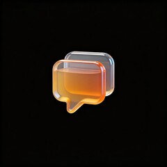 Glasslike speech bubble icon