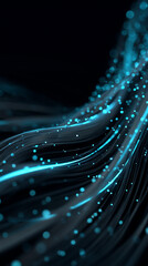 Abstract data flow with smooth neon accents