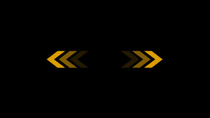 Glowing neon directional arrow icon. arrow direction to left and right. Road sign information traffic signal arrow.