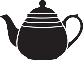 Obraz premium Teapot black silhouette vector,teapot icon