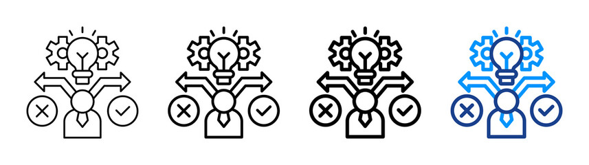 Decision Making Skills Icon Different Style Outline Collection Set