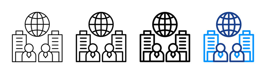 Corporate Culture Icon Different Style Outline Collection Set