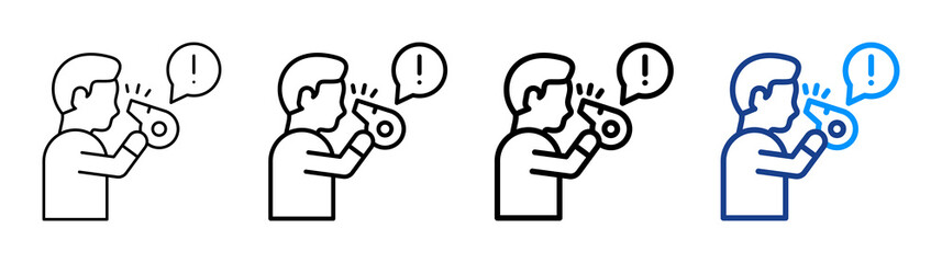 Whistleblower Icon Different Style Outline Collection Set
