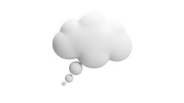 White 3d cloud with bubbles on transparent background isolated