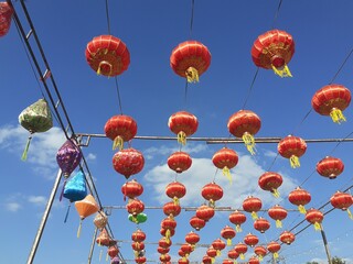 Chinese lanterns are used to decorate various places during auspicious Chinese festivals.
