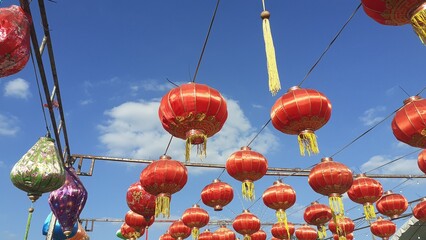 Chinese lanterns are used to decorate various places during auspicious Chinese festivals.