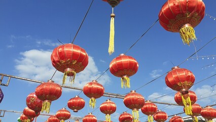Chinese lanterns are used to decorate various places during auspicious Chinese festivals.