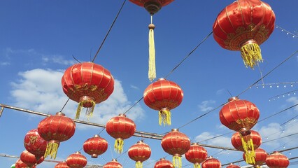 Chinese lanterns are used to decorate various places during auspicious Chinese festivals.