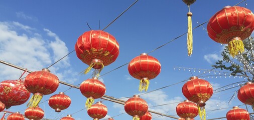 Chinese lanterns are used to decorate various places during auspicious Chinese festivals.