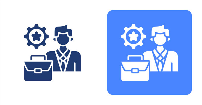 Work Experience Glyph  Two-tone color and contrasting background icon illustration