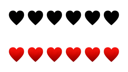 Valentine's day hearts isolated on transparent background