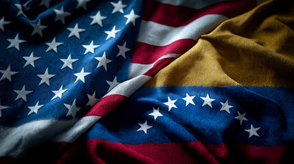 Cultural exchange event usa and venezuela textile art indoor close-up symbolism of unity and diversity