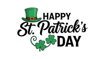 Happy st patrick's day celebration with shamrock and leprechaun hat