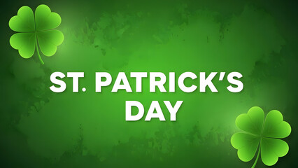 St patrick's day celebration with shamrocks and green background