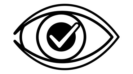 Eye with check mark icon representing vision and validation