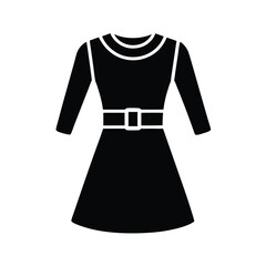 Obraz premium Knitted Sweater Dress With Belt Vector Illustration