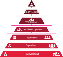 Company pyramid hierarchy infographic
