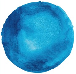Blue watercolor circle with varied shades and texture