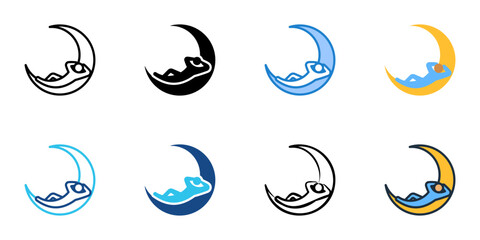 Naklejka premium Relaxation icons set multiple style collection. Editable stroke 