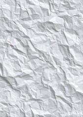 Wrinkled white paper texture background with deep folds and shadows