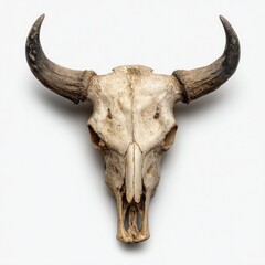 Sun-bleached skull with curving horns