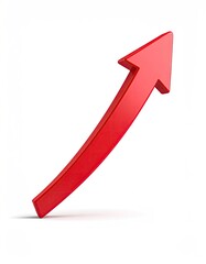 A single, glossy red arrow pointing upwards