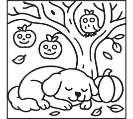Naklejka premium Bold and Easy Spooky Farm Coloring Pages KDP 