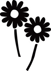 満開のデイジーの花ベクターイラスト　カモミールやハーブ系のシンプルな花のイメージ　透明背景