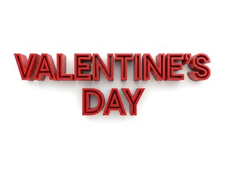 Fototapeta premium Valentine's day greeting with red 3d text on white background