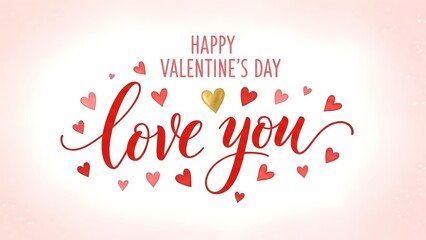 Valentine's day wishes love you with hearts and flowers