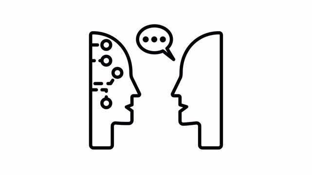 Turing Test Icon Animation Seamless Loop 4K Transparent Background