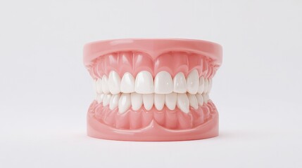 Obraz premium Lifesize dental model showcasing teeth and toothbrush for oral hygiene education, dentistry practice, and demonstration of proper brushing techniques