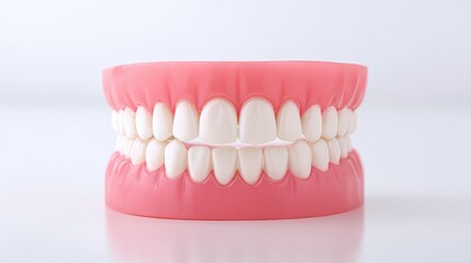 Obraz premium Lifesize dental model showcasing teeth and toothbrush for oral hygiene education, dentistry practice, and demonstration of proper brushing techniques