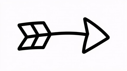 Modern arrow icon with geometric tail pointing right