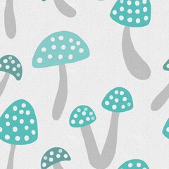 seamless pattern with mushrooms