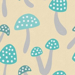 seamless pattern with mushrooms