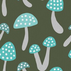 seamless pattern with mushrooms