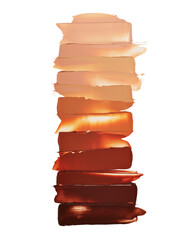 Vibrant makeup swatches in shades of orange and brown hues