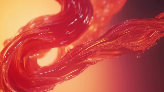 Red glowing liquid shapes swirling and undulating in an abstract composition with dramatic lighting effects, multiple red glowing liquid shapes waving swirling and flowing smoothly