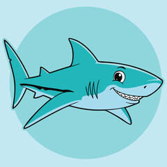 Obraz premium shark cartoon isolated on white
