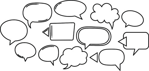 Fototapeta premium Collection of various speech bubbles and text boxes